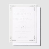 Invitations En Vélin Exquisite Black Calligraphy With Floral (Compenser)