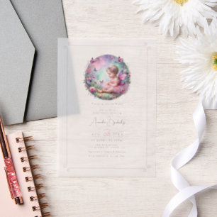 Invitations En Vélin Fairy Garden Thème Fbattage Love Baby shower