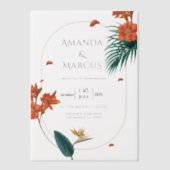 Invitations En Vélin Fancy Tropical Flowers Mariage (Recto)