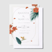 Invitations En Vélin Fancy Tropical Flowers Mariage (Compenser)
