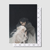 Invitations En Vélin Fantasy book vellum art main characters embracing (Décalage (Invitation))