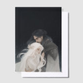 Invitations En Vélin Fantasy book vellum art main characters embracing (Compenser)