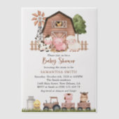 Invitations En Vélin Farm Animals, Cute Animals, Barn, Baby Shower (Recto)