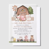 Invitations En Vélin Farm Animals, Cute Animals, Barn, First Birthday (Compenser)