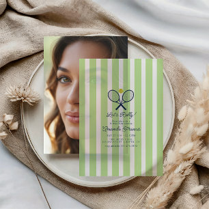 Invitations En Vélin Fête d'anniversaire de tennis au Country Club chic