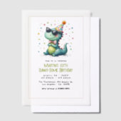 Invitations En Vélin Fête d'anniversaire du cool Three Rex Dinosaur (Compenser)