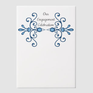 Invitations En Vélin Fête de fiançailles de deux tourtereaux