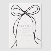 Invitations En Vélin Fête de graduation de Black Bow moderne (Recto)