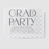 Invitations En Vélin Fête de graduation de la typographie noire moderne (Décalage (Invitation))