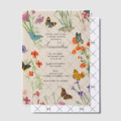 Invitations En Vélin Fête de mariage papillons Fleurs aquarelle (Décalage (Invitation))