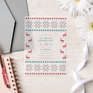 Invitations En Vélin Fête de Noël au pull moche Alpine Glow
