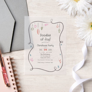 Invitations En Vélin Fête de Noël Doodle Jouer à la gribouille tirée à