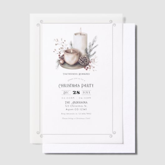 Invitations En Vélin Fête de Noël : Ensemble, Autrement (Compenser)