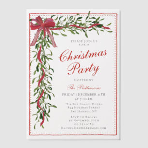 Invitations En Vélin Fête de Noël Mistletoe Bow Fête moderne