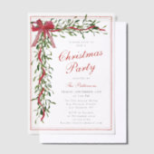 Invitations En Vélin Fête de Noël Mistletoe Bow Fête moderne (Compenser)