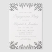 Invitations En Vélin Fête d'engagement Silver Winter Snowflake (Recto)