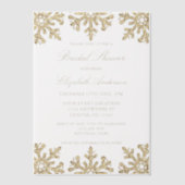 Invitations En Vélin Fête des mariées d'hiver Gold Snowflake (Recto)