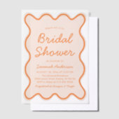 Invitations En Vélin Fête des mariées moderne ondulée audacieuse Peach  (Compenser)