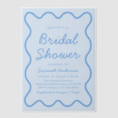 Invitations En Vélin Fête des mariées moderne ondulée rétro Dusty (Recto)