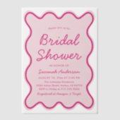 Invitations En Vélin Fête des mariées rose gras moderne (Recto)