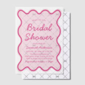 Invitations En Vélin Fête des mariées rose gras moderne (Décalage (Invitation))