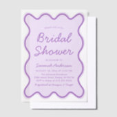 Invitations En Vélin Fête des mariées violette clair moderne ondulée br (Compenser)