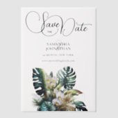 Invitations En Vélin Feuillage de la jungle des orchidées forêt tropica (Recto)