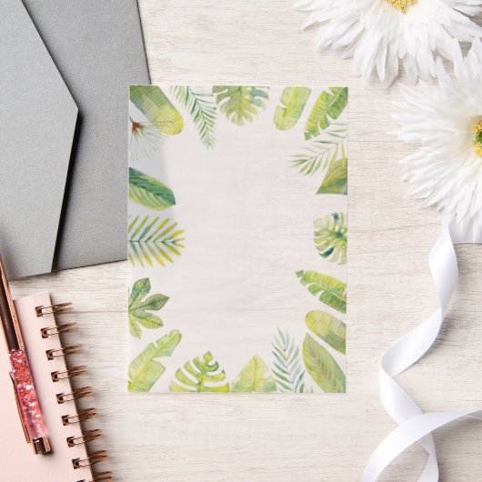 Invitations En Vélin Feuillage Vert Tropical (Mariage)