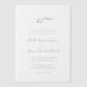 Invitations En Vélin Feuille minimale Mariage traditionnel simple de ve (Recto)