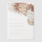 Invitations En Vélin Feuilles de palmiers séchés et Mariage de boho d'o (Recto)