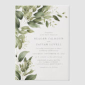 Invitations En Vélin Feuilles de verdure d'eucalyptus Mariage Moderne (Recto)