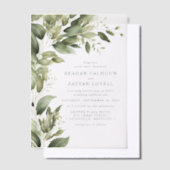 Invitations En Vélin Feuilles de verdure d'eucalyptus Mariage Moderne (Compenser)