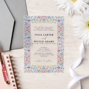 Invitations En Vélin Fiesta Mexicaine Vibrante Photo Mariage Arc-en-cie