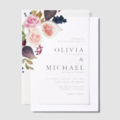 Invitations En Vélin Figes aquarelles et fleurs d'automne Mariage flora (Compenser)