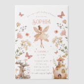 Invitations En Vélin Fille Fée de Forêt Enchantée Anniversaire (Recto)