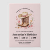 Invitations En Vélin Fille Fleur sauvage Bash Anniversaire | Occident r (Recto)