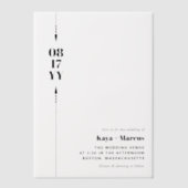 Invitations En Vélin Flèches noires et Mariage photo Date (Recto)