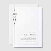 Invitations En Vélin Flèches noires et Mariage photo Date (Compenser)