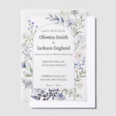 Invitations En Vélin Fleur rouge rustique bleu foncé (Compenser)