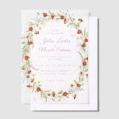 Invitations En Vélin Fleur sauvage Jaune Marigold Mariage de feuillage (Compenser)