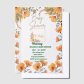 Invitations En Vélin fleur sauvage orange bébé doucheVellum Overlay (Compenser)