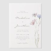 Invitations En Vélin Fleur sauvage simple et chic Mariage beige (Recto)