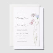 Invitations En Vélin Fleur sauvage simple et chic Mariage beige (Compenser)