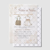 Invitations En Vélin Fleur sauvage Vêtements de bébé espagnol Révélatio (Décalage (Invitation))