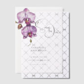 Invitations En Vélin Fleur tropicale violette à fleurs d'orchidée (Décalage (Invitation))