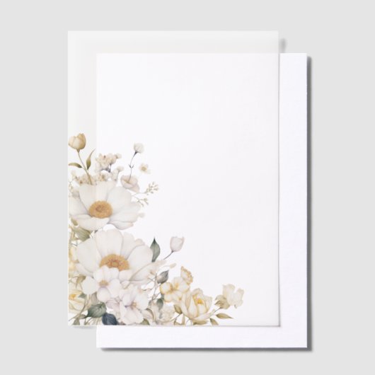 Invitations En Vélin Fleurs blanches (Compenser)
