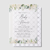 Invitations En Vélin Fleurs blanches, Fleurs de crème, Boho, Baby showe (Décalage (Invitation))