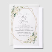 Invitations En Vélin Fleurs blanches, Fleurs de crème, Boho, Baby showe (Compenser)