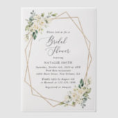 Invitations En Vélin Fleurs blanches, Fleurs de crème, Boho, Fête des m (Recto)
