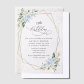 Invitations En Vélin Fleurs bleues, Fleurs blanches, Verdure, Anniversa (Compenser)